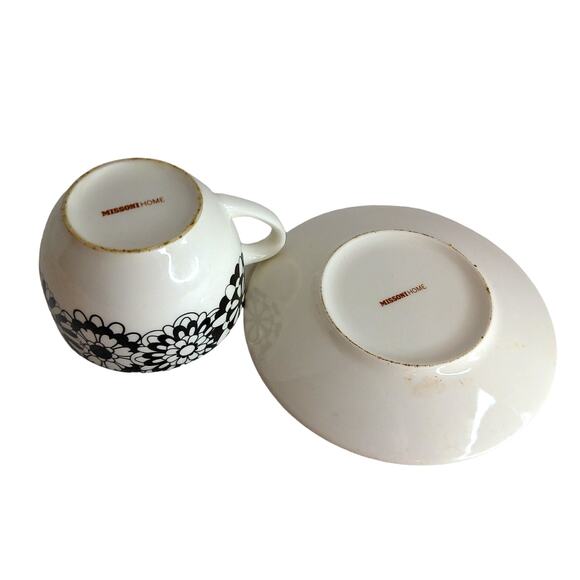 Missoni Home Blanco Nero Cup and Saucer Set With Bonus Cover Lid - Picture 6 of 8